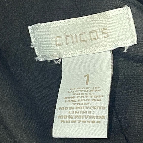 CHICO'S Blue and Black Lace Open Front Lightweight Jacket/Blazer - Picture 9 of 11